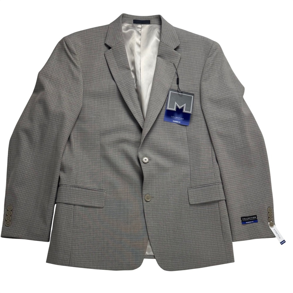 Michael Strahan Collection Modern Fit Tan Blazer‎ Suit Jacket Stretch 42R